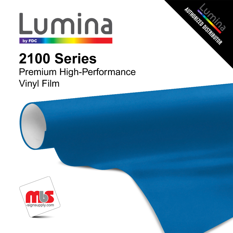 24'' x 10 Yards Lumina® 2100 Gloss Azure Blue 9 Year Unpunched 2 Mil Cast Vinyl Film (Color Code 132)