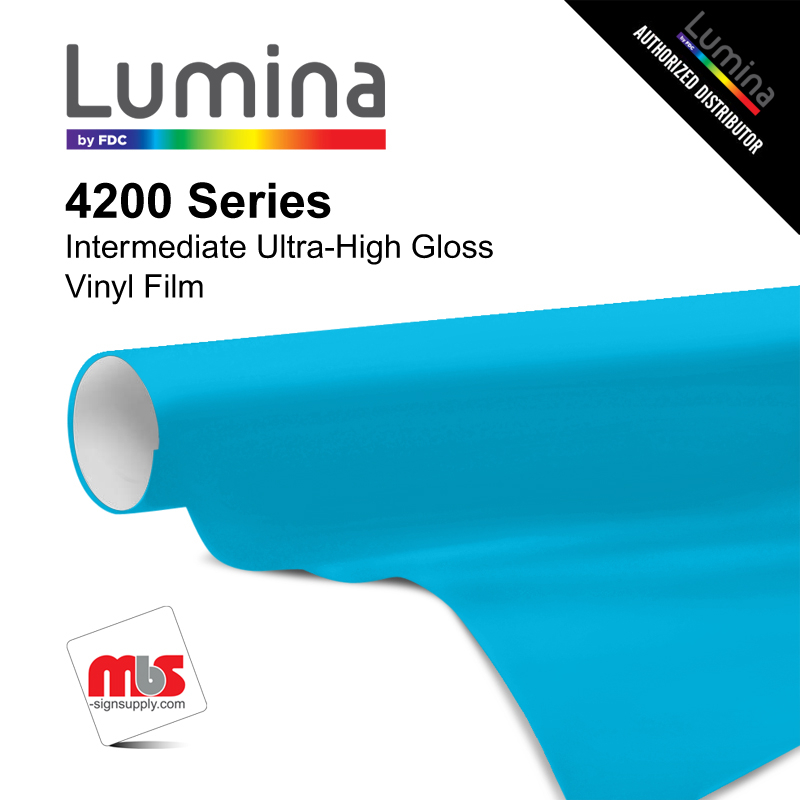 30" x 50 Yards Lumina® 4200 High Gloss Olympic Blue 5 Year Punched 2.8 Mil Calendered Vinyl Film (Color Code 018)