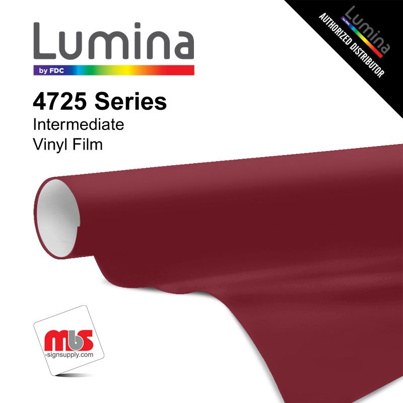 30" x 10 Yards Lumina® 4725 Semi Gloss Dark Burgundy 5 Year Unpunched 3.2 Mil Calendered Vinyl Film (Color Code 068)