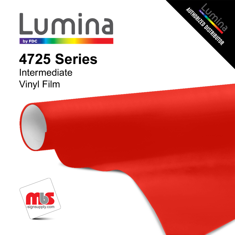 30" x 50 Yards Lumina® 4725 Semi Gloss Geranium Red 5 Year Unpunched 3.2 Mil Calendered Vinyl Film (Color Code 063)