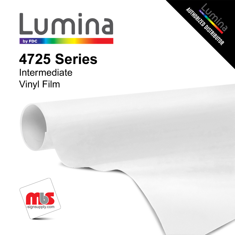 36" x 10 Yards Lumina® 4725 Semi Gloss White 5 Year Unpunched 3.2 Mil Calendered Vinyl Film (Color Code 010)