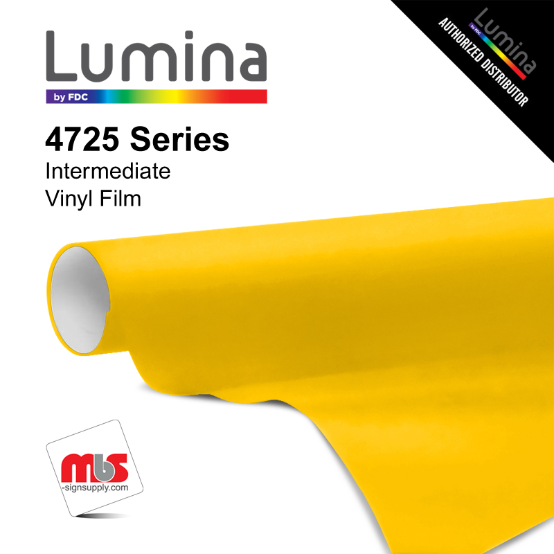 39" x 10 Yards Lumina® 4725 Semi Gloss Primrose Yellow 5 Year Unpunched 3.2 Mil Calendered Vinyl Film (Color Code 135)