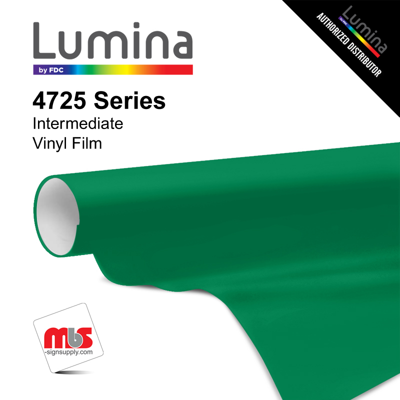 48" x 50 Yards Lumina® 4725 Semi Gloss Bright Green 5 Year Unpunched 3.2 Mil Calendered Vinyl Film (Color Code 186)