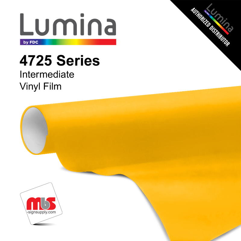 60" x 50 Yards Lumina® 4725 Semi Gloss Sunflower 5 Year Unpunched 3.2 Mil Calendered Vinyl Film (Color Code 025)