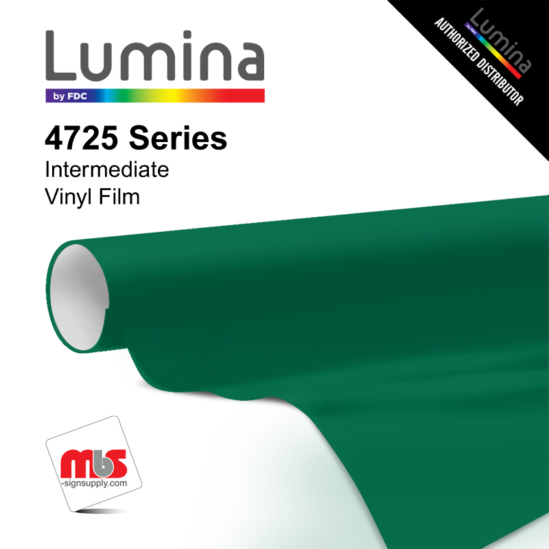 60" x 50 Yards Lumina® 4725 Semi Gloss Dark Green 5 Year Unpunched 3.2 Mil Calendered Vinyl Film (Color Code 056)