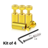 (Set of 4) 1/2'' Diameter X 1''  Barrel Length, Aluminum Gold Anodized Finish. Adjustable Edge Grip Standoff with (4) 2208Z Screw and (4) LANC1 Anchor  for concrete/drywall (For Inside Use Only)