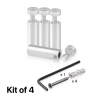 (Set of 4) 1/2'' Diameter X 1-1/2'' Barrel Length, Aluminum Clear Anodized Finish. Adjustable Edge Grip Standoff with (4) 2208Z Screw and (4) LANC1 Anchor  for concrete/drywall (For Inside Use Only)