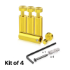 (Set of 4) 1/2'' Diameter X 1-1/2''  Barrel Length, Aluminum Gold Anodized Finish. Adjustable Edge Grip Standoff with (4) 2208Z Screw and (4) LANC1 Anchor  for concrete/drywall (For Inside Use Only)