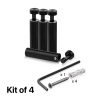 (Set of 4) 1/2'' Diameter X 2''  Barrel Length, Aluminum Black Anodized Finish. Adjustable Edge Grip Standoff with (4) 2208Z Screw and (4) LANC1 Anchor  for concrete/drywall (For Inside Use Only)