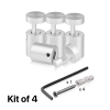 (Set of 4) 5/8'' Diameter X 3/4'' Barrel Length, Aluminum Clear Anodized Finish. Adjustable Edge Grip Standoff with (4) 2208Z Screw and (4) LANC1 Anchor  for concrete/drywall (For Inside Use Only)