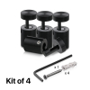 (Set of 4) 5/8'' Diameter X 3/4''  Barrel Length, Aluminum Black Anodized Finish. Adjustable Edge Grip Standoff with (4) 2208Z Screw and (4) LANC1 Anchor  for concrete/drywall (For Inside Use Only)