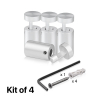 (Set of 4) 5/8'' Diameter X 1'' Barrel Length, Aluminum Clear Anodized Finish. Adjustable Edge Grip Standoff with (4) 2208Z Screw and (4) LANC1 Anchor  for concrete/drywall (For Inside Use Only)