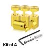 (Set of 4) 5/8'' Diameter X 1''  Barrel Length, Aluminum Gold Anodized Finish. Adjustable Edge Grip Standoff with (4) 2208Z Screw and (4) LANC1 Anchor  for concrete/drywall (For Inside Use Only)