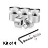 (Set of 4) 7/8'' Diameter X 1/2'' Barrel Length, Stainless Steel Satin Brushed Finish. Adjustable Edge Grip Standoff with (4) 2216Z Screws and (4) LANC1 Anchors  for concrete/drywall (For Inside Use Only)