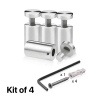 (Set of 4) 7/8'' Diameter X 1-1/2'' Barrel Length, Stainless Steel Satin Brushed Finish. Adjustable Edge Grip Standoff with (4) 2216Z Screws and (4) LANC1 Anchors  for concrete/drywall (For Inside Use Only)