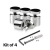 (Set of 4) 1'' Diameter X 3/4'' Barrel Length, Stainless Steel Polished Finish. Adjustable Edge Grip Standoff with (4) 2216Z Screws and (4) LANC1 Anchors  for concrete/drywall (For Inside Use Only)