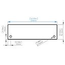 Flat Tempered Glass 10'' x 3'' x 5/32'', 2 pre-drilled 3/8'' holes