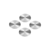 Set of 4 1-1/4'' Diameter X 1/32'' Thick. Aluminum Clear Shiny Anodized Disc (With 3M Very High-Bond Adhesive-Backed) Spare Part for APC-125AS [Required Material Hole Size: 7/16'']