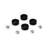 Set of 4 Conical Screw Cover, Diameter: 5/8'', Aluminum Black Anodized Finish (Indoor or Outdoor Use)