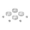 Set of 4 Conical Screw Cover, Diameter: 13/16'' (3/4''), Aluminum Clear Anodized Finish (Indoor or Outdoor Use)