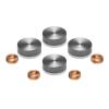 Set of 4 Conical Screw Cover, Diameter: 13/16'' (3/4''), Aluminum Titanium Finish (Indoor or Outdoor Use)