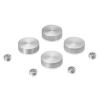 Set of 4 Conical Screw Cover, Diameter: 7/8'', Aluminum Clear Anodized Finish (Indoor or Outdoor Use)