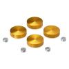 Set of 4 Conical Screw Cover, Diameter: 1'', Aluminum Gold Anodized Finish (Indoor or Outdoor Use)