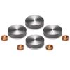 Set of 4 Conical Screw Cover, Diameter: 1'', Aluminum Titanium Finish (Indoor or Outdoor Use)