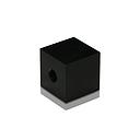 5/16-18 Threaded Barrels Square 1'', Length: 1'', Black Anodized [Required Material Hole Size: 3/8'' ]