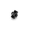 4-Way Standoffs Hub, Diameter: 1'', Thickness: 3/8'', Black Anodized Aluminum [Required Material Hole Size: 7/16'']