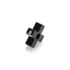 4-Way Standoffs Hub, Diameter: 1 1/4'', Thickness: 3/8'', Black Anodized Aluminum [Required Material Hole Size: 7/16'']