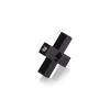 4-Way Standoffs Hub, Diameter: 1 1/2'', Thickness: 1/4'', Black Anodized Aluminum [Required Material Hole Size: 7/16'']