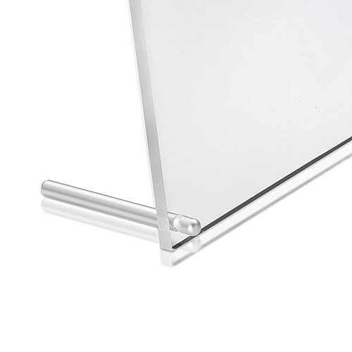 12 1/2'' x 10'' Clear Acrylic Frame Kit with 3'' Clear Anodized Aluminum Cylinder Desktop Standoffs