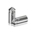 1/2'' Diameter X 1'' Barrel Length Stainless Steel Standoffs Conical Head Satin Brushed Finish (for Indoor) [Required Material Hole Size: 3/8'']