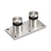 316 Brushed Stainless Steel Standard 2'' Glass Rail Standoff Fitting with Mounting Plate [Required Material Hole Size: 3/4''']