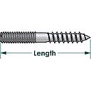 Zinc Hanger Bolt 5/16-18, Length: 1 1/2''