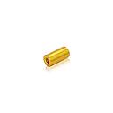 6-32 Threaded Barrels Diameter: 1/4'', Length: 3/4'', Gold Anodized Aluminum [Required Material Hole Size: 11/64'' ]