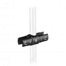 Pivoting Support - Up to 5/16'' - Double Sided - Side Clamp - Aluminum Black Matt Anodized - For 3/8'' Diameter Rod