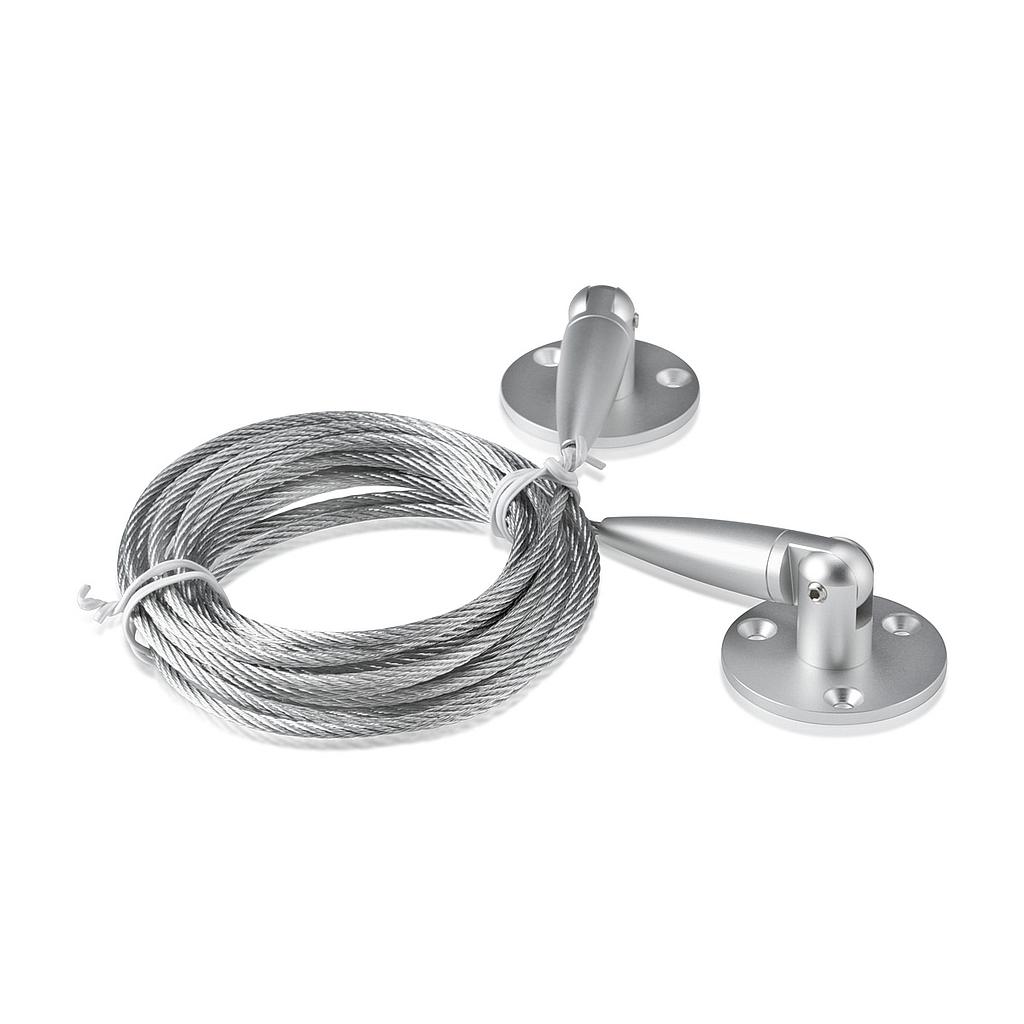 Signature Cable Systems, Aluminum Clear Anodized Kit (included 1 x Bottom, 1 x Top Adjustable Angle, 1 x Steel Cable 1/8'' Length 13' 1'')