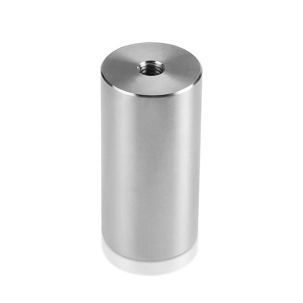 3/8-16 Threaded Barrels Diameter: 1 1/2'', Length: 3'',  Stainless Steel 304, Brushed Satin Finish [Required Material Hole Size: 3/8'' ]