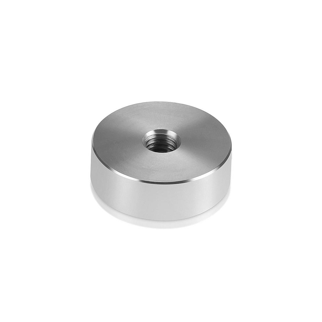 3/8-16 Threaded Barrels Diameter: 1 1/2'', Length: 1/2'',  Stainless Steel 316, Brushed Satin Finish [Required Material Hole Size: 3/8'' ]