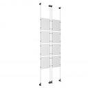 (8) 8-1/2'' Width x 11'' Height Clear Acrylic Frame & (4) Wall-to-Wall Aluminum Clear Anodized Cable Systems with (32) Single-Sided Panel Grippers