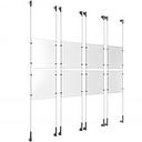 (8) 8-1/2'' Width x 11'' Height Clear Acrylic Frame & (8) Wall-to-Wall Stainless Steel Satin Brushed Cable Systems with (32) Single-Sided Panel Grippers