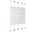 (16) 8-1/2'' Width x 11'' Height Clear Acrylic Frame & (8) Wall-to-Wall Aluminum Clear Anodized Cable Systems with (64) Single-Sided Panel Grippers