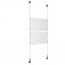 (2) 17'' Width x 11'' Height Clear Acrylic Frame & (2) Wall-to-Wall Stainless Steel Satin Brushed Cable Systems with (8) Single-Sided Panel Grippers