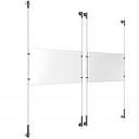 (2) 17'' Width x 11'' Height Clear Acrylic Frame & (4) Wall-to-Wall Stainless Steel Satin Brushed Cable Systems with (8) Single-Sided Panel Grippers