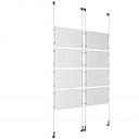 (8) 17'' Width x 11'' Height Clear Acrylic Frame & (4) Wall-to-Wall Stainless Steel Satin Brushed Cable Systems with (32) Single-Sided Panel Grippers