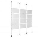 (12) 17'' Width x 11'' Height Clear Acrylic Frame & (6) Wall-to-Wall Stainless Steel Satin Brushed Cable Systems with (48) Single-Sided Panel Grippers