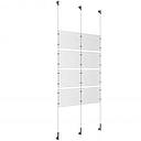 (8) 11'' Width x 8-1/2'' Height Clear Acrylic Frame & (3) Wall-to-Wall Stainless Steel Satin Brushed Cable Systems with (16) Single-Sided Panel Grippers (8) Double-Sided Panel Grippers