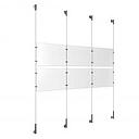 (6) 11'' Width x 8-1/2'' Height Clear Acrylic Frame & (4) Wall-to-Wall Stainless Steel Satin Brushed Cable Systems with (8) Single-Sided Panel Grippers (8) Double-Sided Panel Grippers